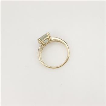 14kt Gold Yellow Diamond And Quartz Ring