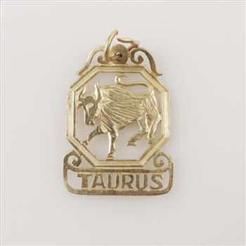 14kt Gold Zodiac Sign Taurus Pendant