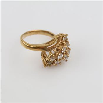 14kt GP Clear Stone Ring