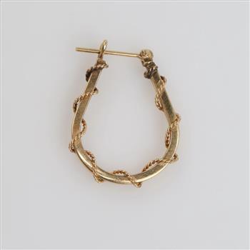 14kt GP Single Hoop Earring