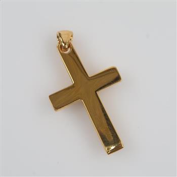 14kt GP Yellow Stone Cross Pendant