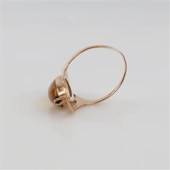 14kt Rose Gold Amber Cabochon Ring