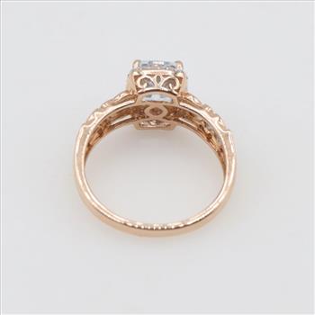 14kt Rose Gold Blue Stone Diamond Accent Ring