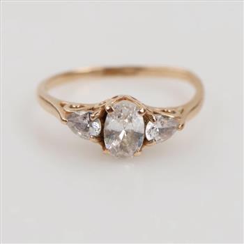 14kt Rose Gold Clear Stone Ring
