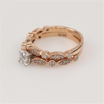 14kt Rose Gold Diamond Bridal Set