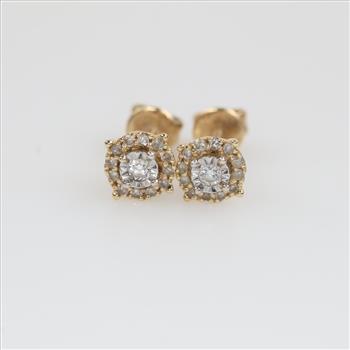 14kt Rose Gold Diamond Stud Earrings