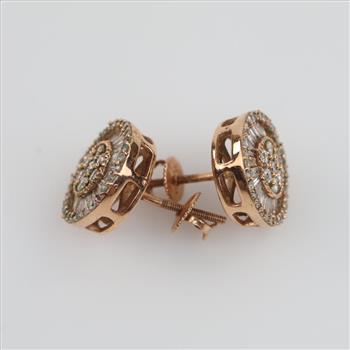14kt Rose Gold Diamond Stud Earrings