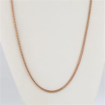 14kt Rose Gold Foxtail Link Chain Necklace - Evaluated By Our Certified Gemologist-AGS/GIA