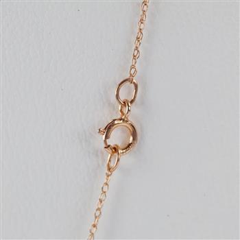 14kt Rose Gold Necklace With Clear And Pink Stone Pendant