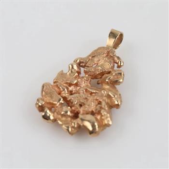 14kt Rose Gold Nugget Pendant