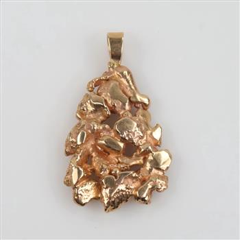 14kt Rose Gold Nugget Pendant
