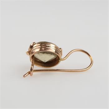 14kt Rose Gold Yellow Stone Earring