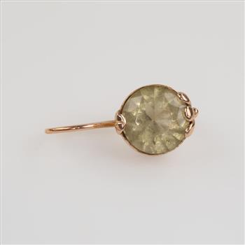 14kt Rose Gold Yellow Stone Earring