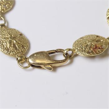 14kt Textured Gold 8g Sand Dollar Bracelet