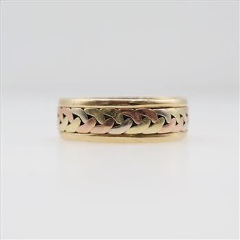14kt Tri Color Braided Gold Band