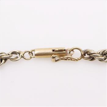14kt Tri Color Gold Rope Chain Bracelet