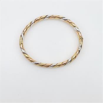 14kt Tri- Colored Gold Bangle Bracelet