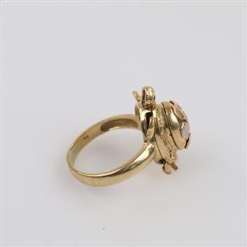 14kt Tri Colored Gold Clear Stone Turtle Ring