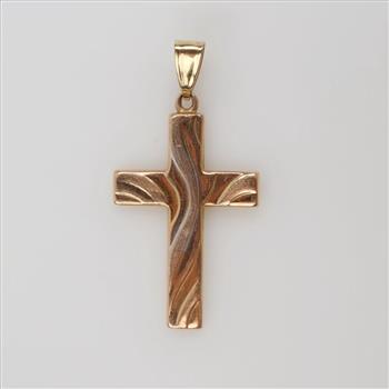 14kt Tri Colored Gold Cross Pendant