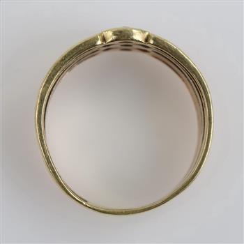 14kt Tri Colored Gold Diamond 3 Band Ring