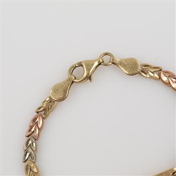 14kt Tri Colored Gold ID Bracelet