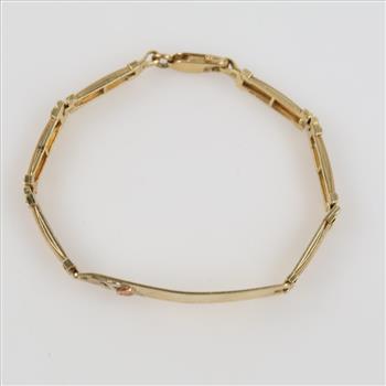 14kt Tri Colored Gold ID Bracelet