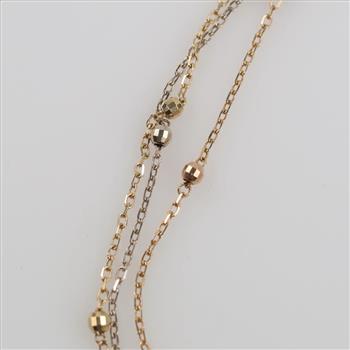 14kt Tri Colored Gold Multi Strand Bracelet