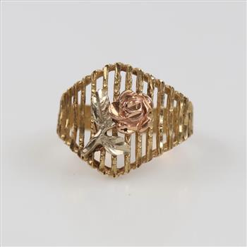 14kt Tri-color Flower Ring