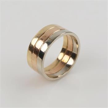 14kt Tri-Color Gold Band