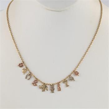 14kt Tri-Color Gold Charm Necklace