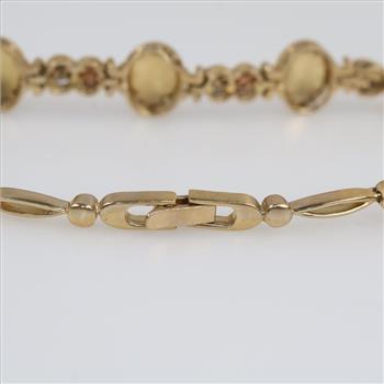 14kt Tri-Color Gold Clear Stone Religious Bracelet