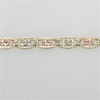 14kt TriColor Gold Name Plate Bracelet