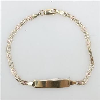14kt TriColor Gold Name Plate Bracelet