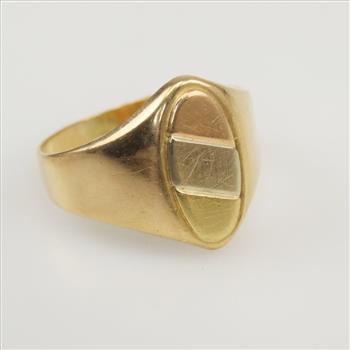 14kt Tricolor Gold Signet Ring
