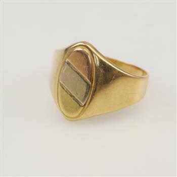 14kt Tricolor Gold Signet Ring