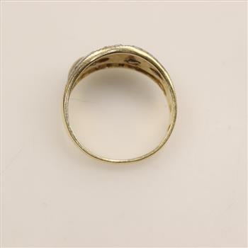 14kt Tri-Colored Gold Cubic Zirconia Ring