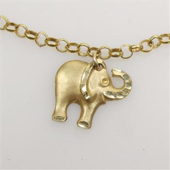 14kt Tri-Colored Gold Elephant Bracelet