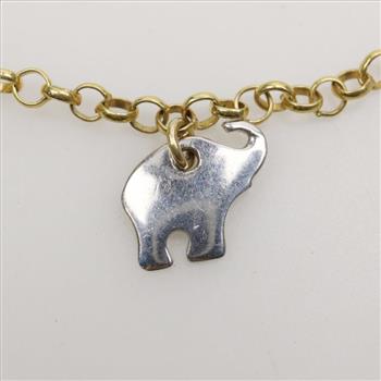 14kt Tri-Colored Gold Elephant Bracelet
