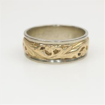 14kt Two Tone Gold Band