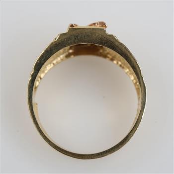 14kt Two Tone Gold Bird Signet Ring