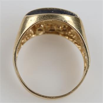 14kt Two Tone Gold Black And Clear Stone Ring