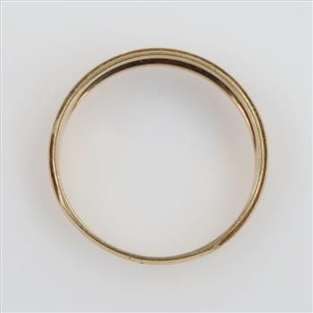 14kt Two Tone Gold Clear Stone Accent Band