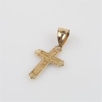 14kt Two Tone Gold Cross Pendant