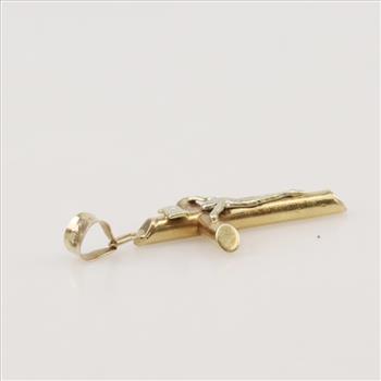 14kt Two Tone Gold Cross Pendant
