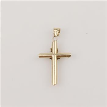 14kt Two Tone Gold Cross Pendant