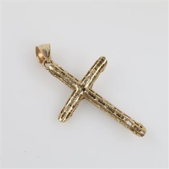 14kt Two Tone Gold Cross Pendant