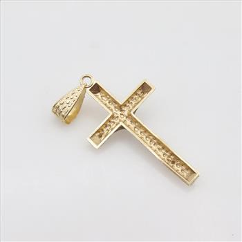 14kt Two Tone Gold Cross Pendant