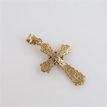 14kt Two Tone Gold Cross Pendant