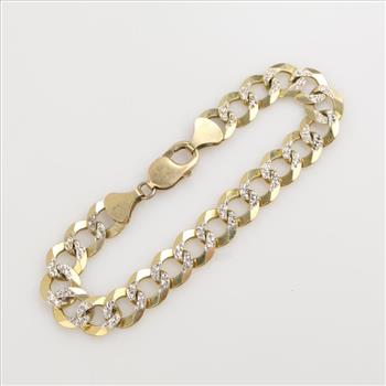 14kt Two Tone Gold Cuban Link Bracelet
