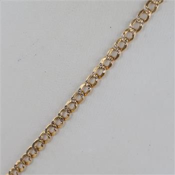 14kt Two Tone Gold Cuban Link Hollow Necklace